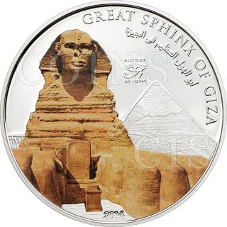 Cook Islands 2014 1$ History Of Egypt - Sphinx Proof Cu Ag - Plated Coin photo