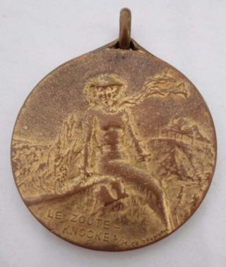1910s Belgian Sea Cost Art Nouveau Medal / Le Zoute Knocke Sur Mer photo