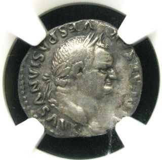 Ancient Roman Silver Denarius,  Vespasian,  Ngc Choice Vf photo