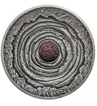 Niue 2014 2$ Erta Ale Volcano Crater Ethiopia Lava 2 Oz Silver Coin Mintage 688 photo