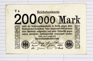 1923 Germany 200000 Mark Banknote photo