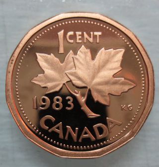 1983 Canada 1 Cent Proof Penny Coin photo