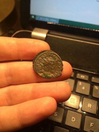 Postumus Antoninianus Ae,  Postumus Left,  Globe Spear (260 - 269 Ad) Roman Coin photo