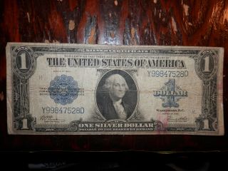 Series 1923 $1.  00 Silver Certificate - Large Average W/folds And Wear photo