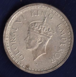 British India King George Vi 1945 Bombay Silver One Rupee Coin U47 photo