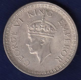 British India King George Vi 1942 Bombay Silver One Rupee Coin U41 photo