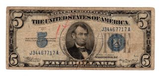1934 A United States 5 Dollar Silver Certificate photo