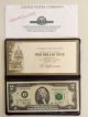 U.  S.  Monetary Exchange,  Uncirculated 2003 Two Dollar Bill $2 In Folder Small Size Notes photo 1