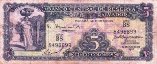 El Salvador - 5 Colones 1963 Bs 