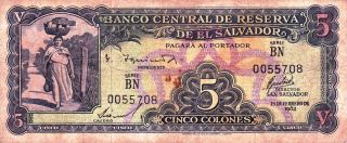 El Salvador - 5 Colones 1962 Bn 