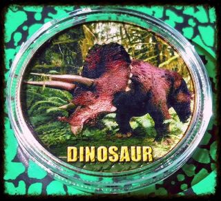 Dinosaur E13 Colorized Gold/brass Art Round photo