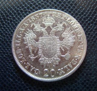 Austria - Hungary / Silver 20 Kreuzer / 1837 A / Extra photo