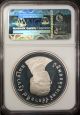 1974 Thailand 100 Baht Ngc Pf 68 Ultra Cameo Unc Silver Brown - Antlered Deer Asia photo 2