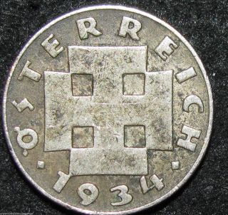 Austria 5 Groschen 1934 Wwii Europe World Coin (combine S&h) Bin - 1259 photo