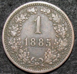 Austria Kreuzer 1885 Europe World Coin (combine S&h) Bin - 1268 photo
