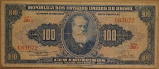 Brazil - 100 Cruzeiros - American Bank Note Company - Blue Color Front photo