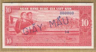 Vietnam Banknote Currency 10 Muoi Dong 1955 - 62 Almost Unc Specimen photo