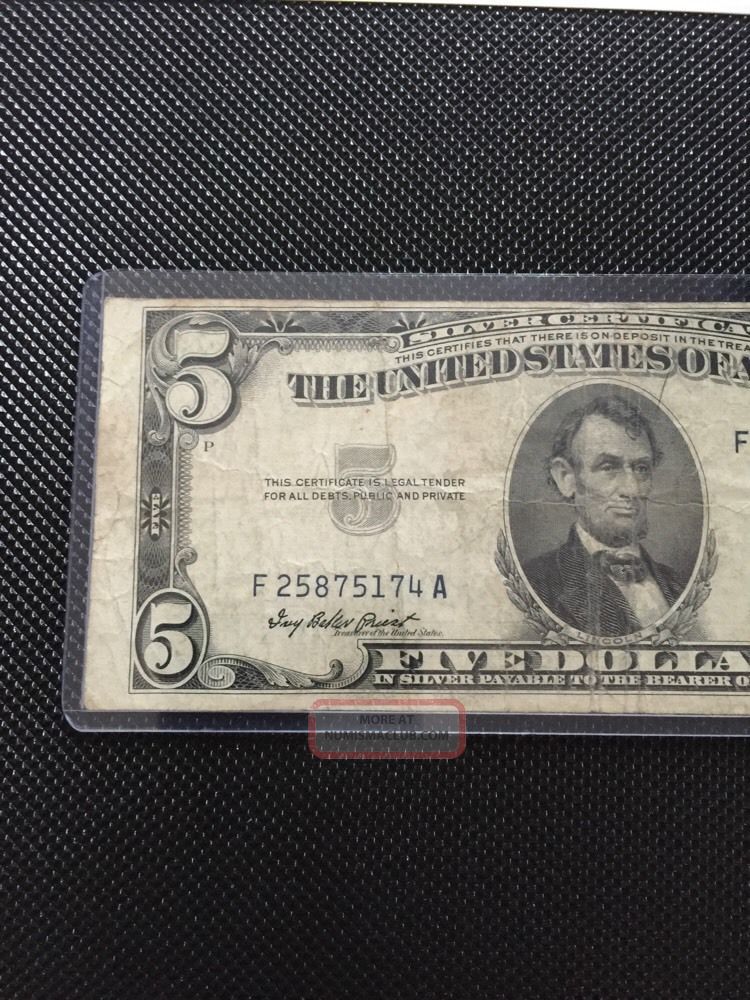 Series 1953 A Five Dollar $5 Blue Seal Silver Certificate