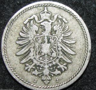 Germany Empire 5 Pfennig 1876 J Europe World Coin (combine S&h) Bin - 1146 photo