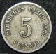 Germany Empire 5 Pfennig 1876 J Europe World Coin (combine S&h) Bin - 1146 Germany photo 1