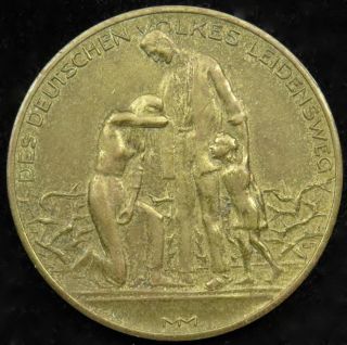 World War 1 Saxony Germany Hyper Inflation Medal Token December 1923 32 Mm Gilt photo