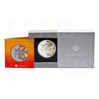 Macau 2012 20 Patacas Lunar Year Of The Dragon 1oz Coloured Proof Silver Coin photo