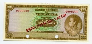 Venezuela - Very Rare 100 Blvs Specimen - Simon Bolivar - No Date photo