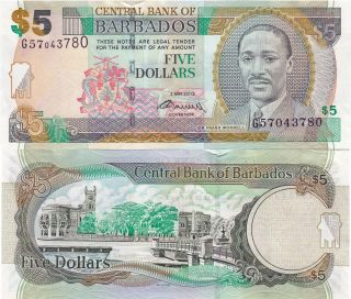 Barbados 5 Dollars (2012) - Warell/trafalgar Square/p67b photo