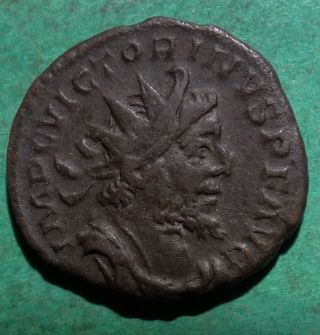 Tater Roman Imperial Ae Bronze Antoninianus Of Victorinus Pax photo