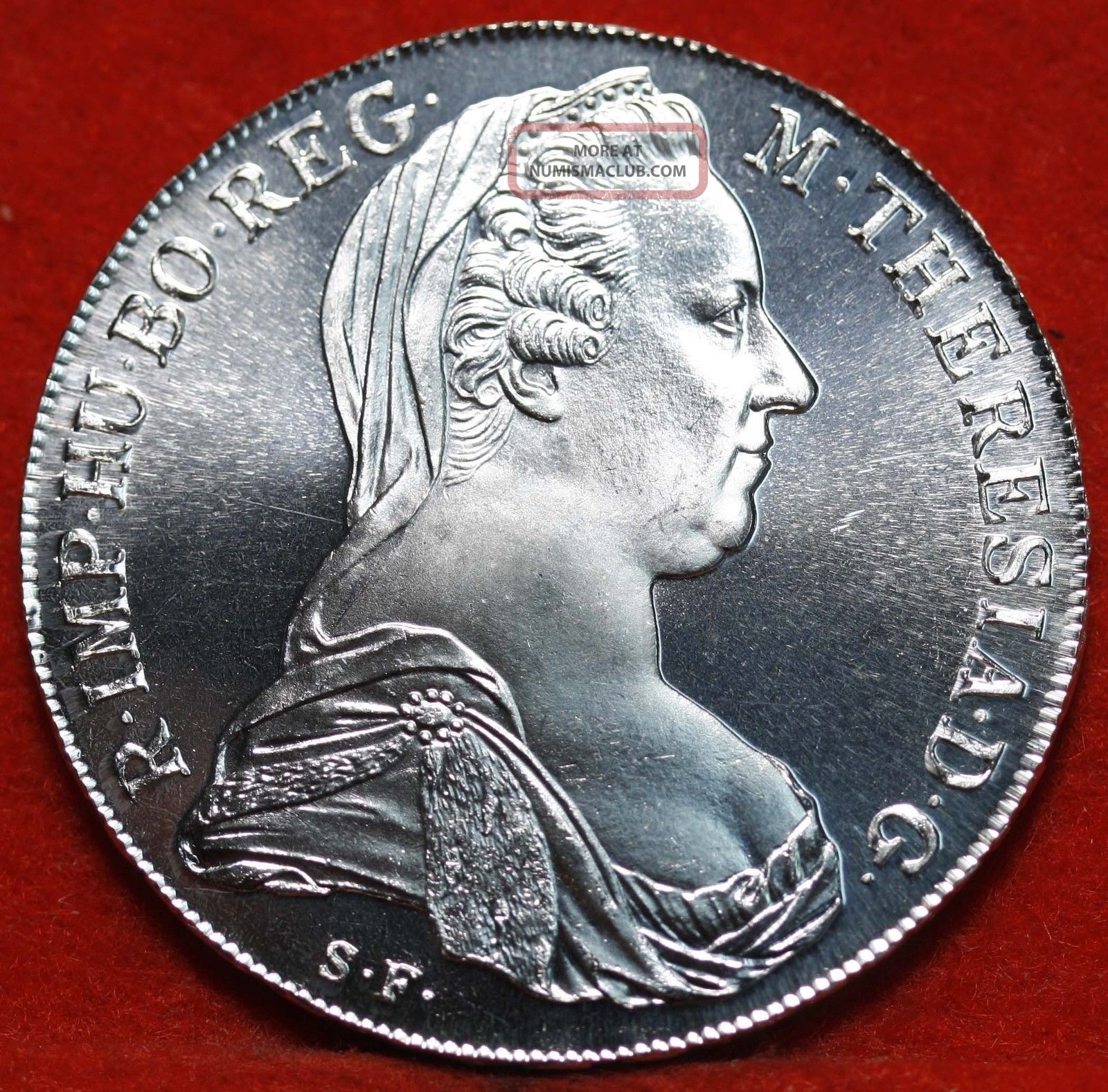 Uncirculated 1780 Austria 1 Thaler Maria Theresa Silver Restrike