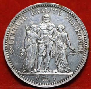 Circulated 1873 France 5 Francs Silver Foreign Coin S/h photo
