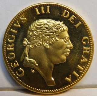 Great Britan Guinea 1813 999 Silver And Gold Plate 24 K Unc Proof Restrike Priv photo