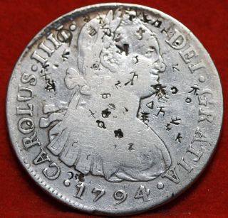 Circulated 1794 Mexico 8 Reales Silver Foreign Coin S/h photo
