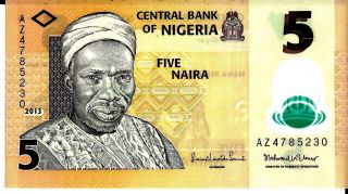 Nigeria 2013 5 Naira Currency Unc photo