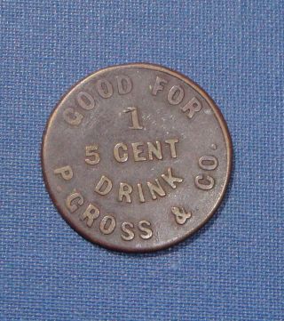P.  Gross & Co.  Saloon 5 Cent Token Maryville,  Missouri photo