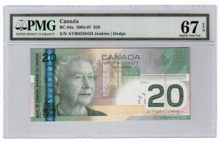 Canada Paper Money $20 Bc - 64a 2004 - 07 Pmg Gem Unc 67 Epq photo