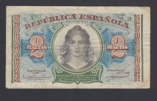 Spain 2 Pesetas 1938 Vf P.  95,  Banknote,  Circulated photo
