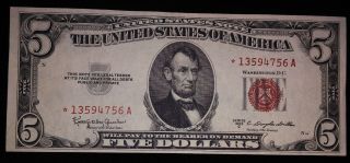 Star 1953c $5 Red Seal Note Five Dollar Bill photo