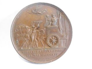 French Medal By Andrieu F.  - King Louis Xviii Of France - 1814 Entry In Paris photo