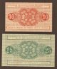 Belgium,  Emergency Money Duffel,  10 Ct.  And 25 Ct. ,  22/11/1917,  Unc Europe photo 1