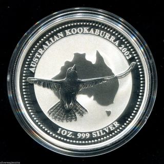 2002 Kookaburra Australia 1 Oz Silver Coin - Australian Kook - 91,  604 Mintage photo