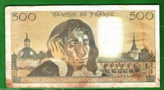 France - 1968 Banque Du France 500 Francs Banknote P158 Vf photo
