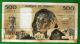 France - 1968 Banque Du France 500 Francs Banknote P158 Vf Europe photo 1