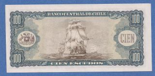 Chile 100 Escudos Banknote P - 141 Aunc History 