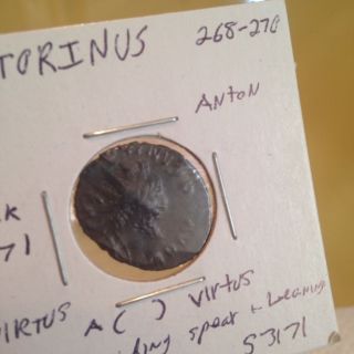 Victorinus Sharp Portrait Roman Coin photo