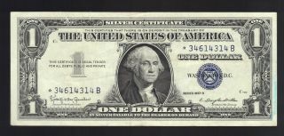 1957b Star $1 Dollar Blue Seal Usa Silver Certificate Paper Money Note Bill photo