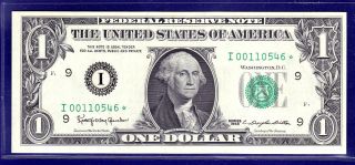 1963 $1 Federal Reserve Note Frn I - Star Cu Star Unc (mule) photo