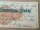 1873 $500.  47 Cheque With Stamp From The First National Bank Usa Paper Money: US photo 2
