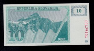 Slovenia 10 Tolarjev 1990 Bi Pick 4 Unc -.  Banknote. photo
