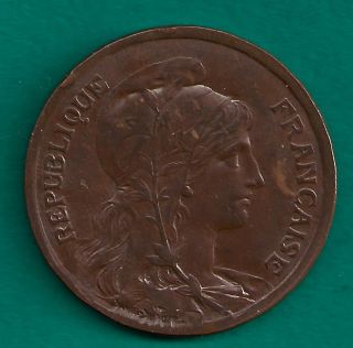 1916 France 10 Centimes Vintage Wwi Era French Bronze Coin photo